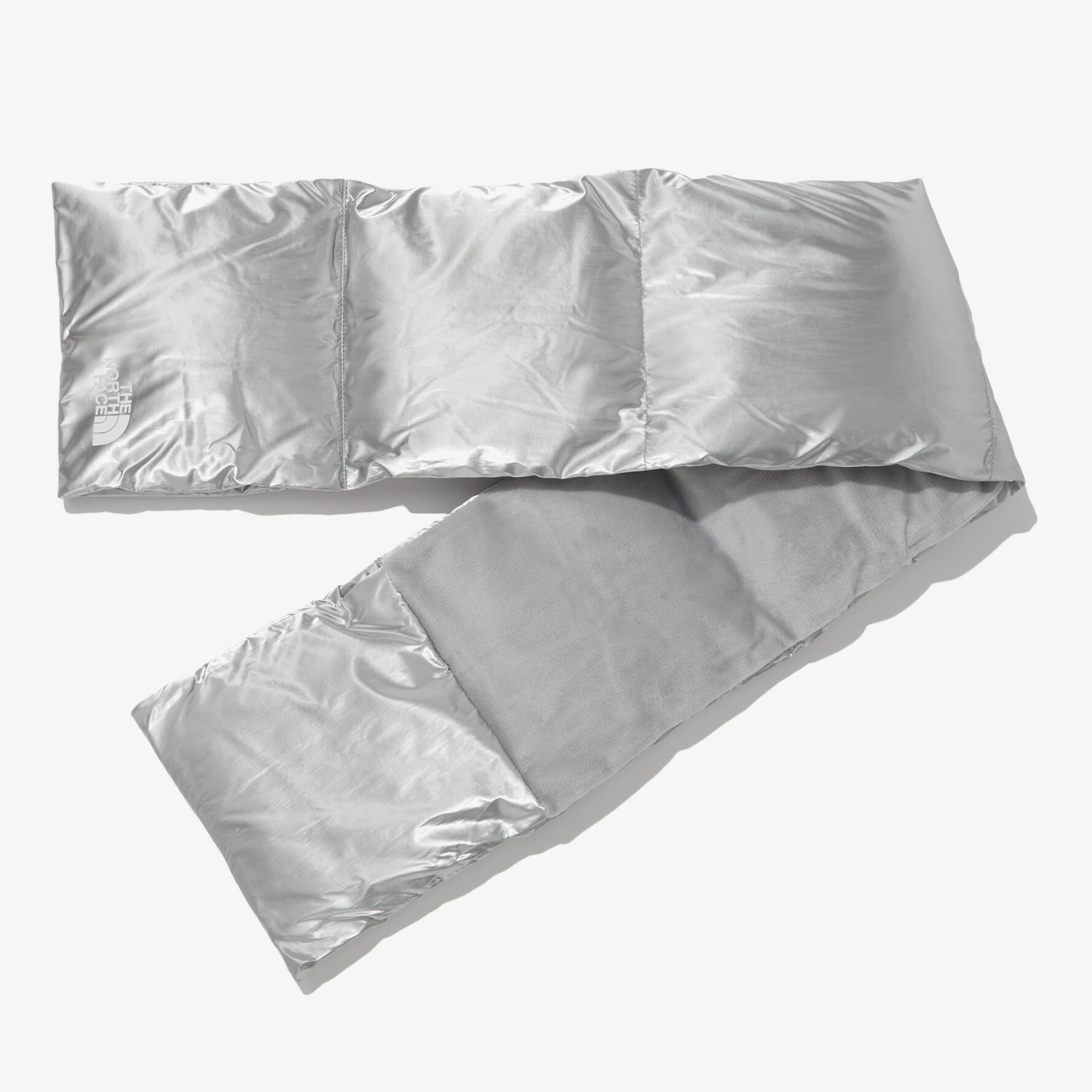 【現貨】THE NORTH FACE ON-BALL MUFFLER 羽絨 圍脖 銀色 Y2K 電鍍銀