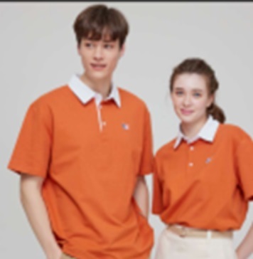 [S] AGATHA Signature Scotty Solid Rugby Shirt, Brick Orange, AGT145-104-Brick Orange (SAG730)