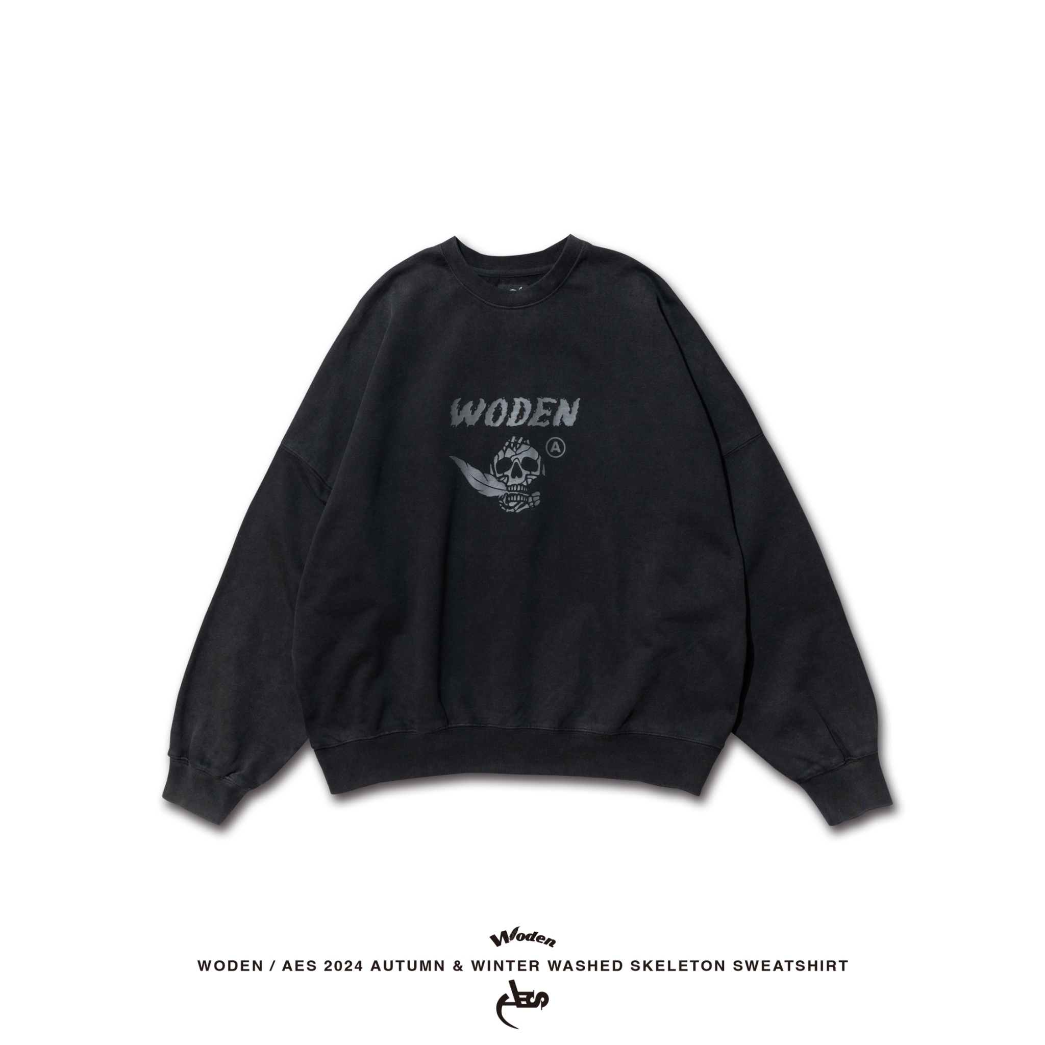 WODEN® X AES® 2024 Autumn & Winter 066 Washed Skeleton Sweatshirt