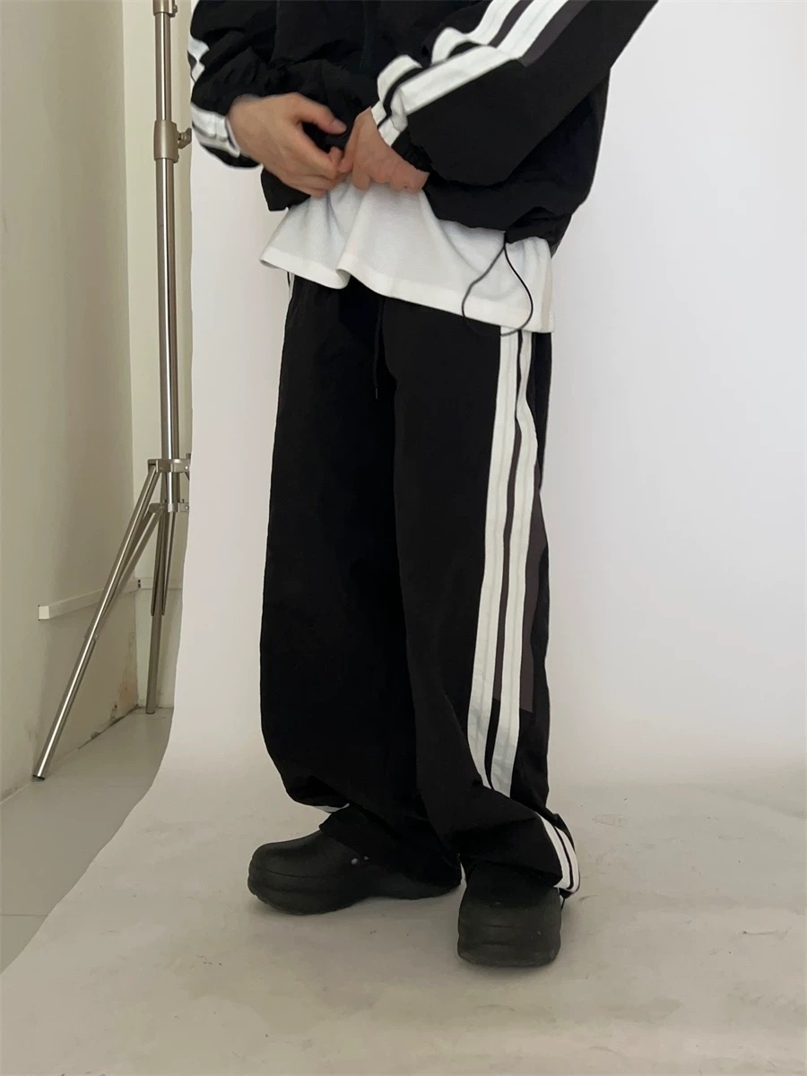 拼接條紋套裝 （褲)