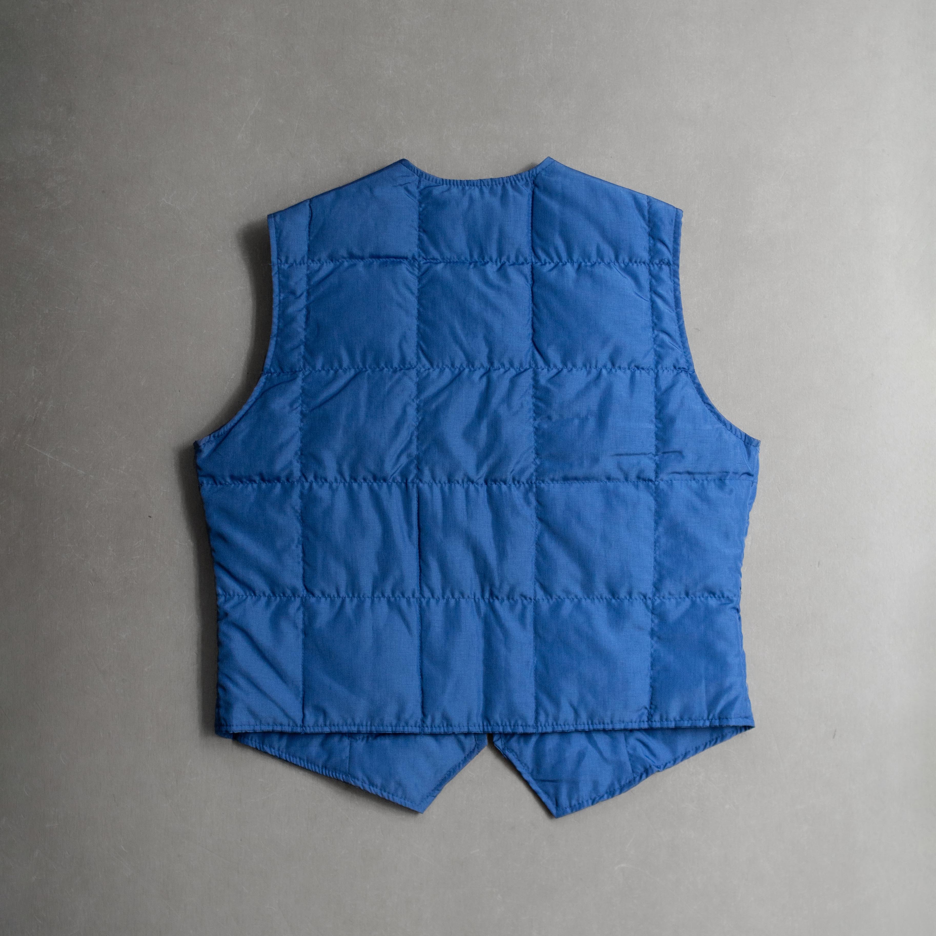 70-80S EDDIE BAUER DOWN VEST 美國製 藍色 V領 戶外 內搭 羽絨 背心