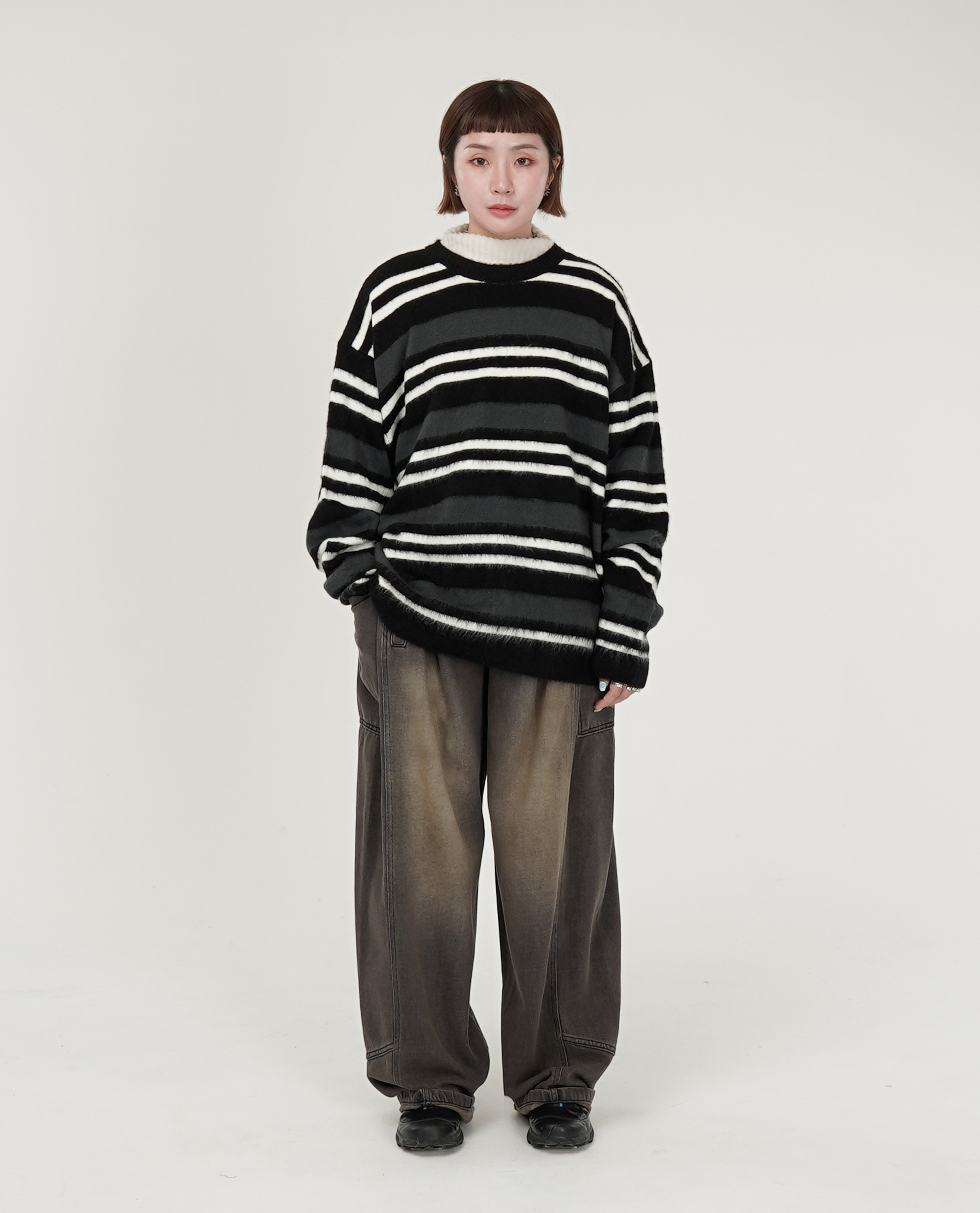 漂色洗舊牛仔工作褲