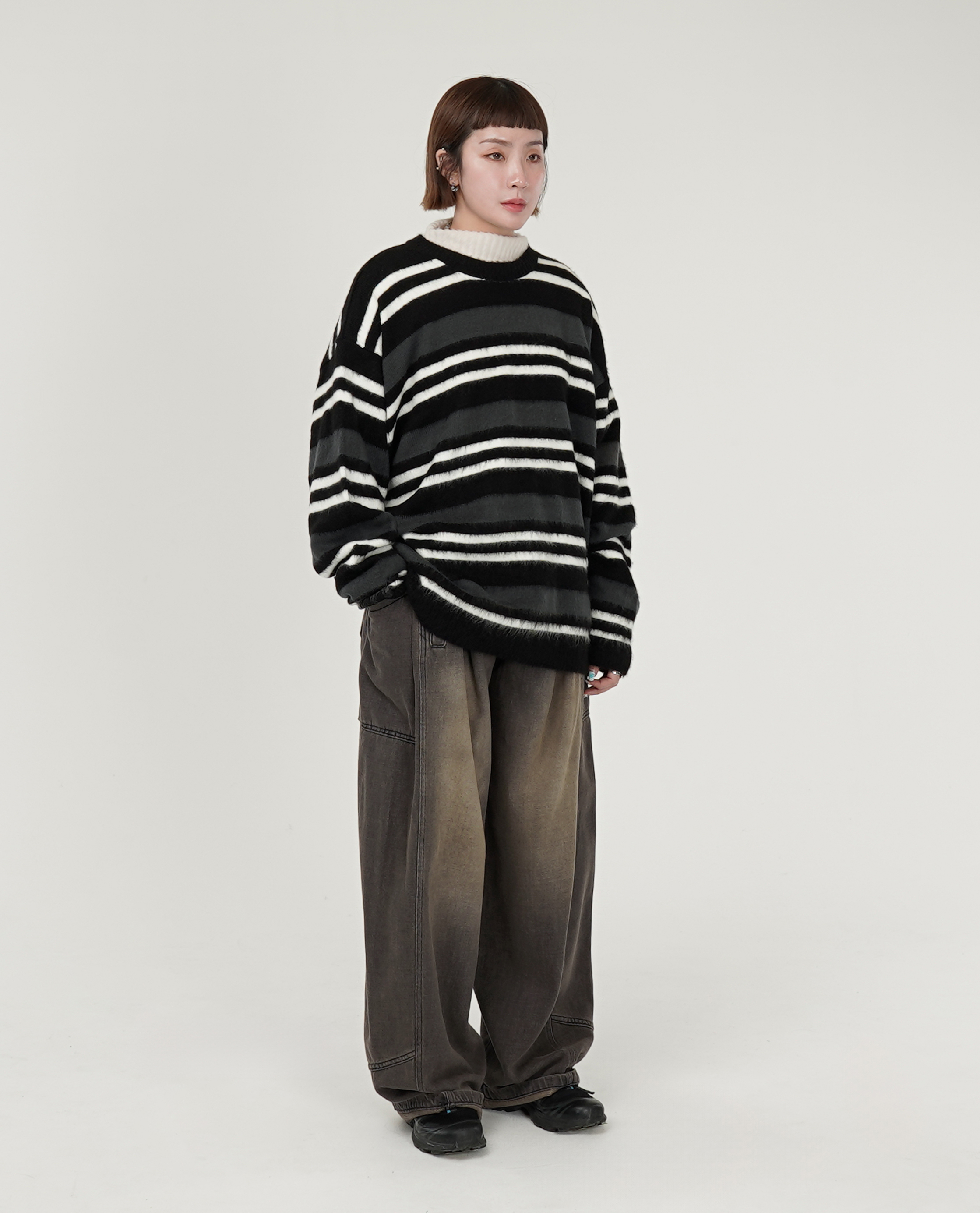 漂色洗舊牛仔工作褲