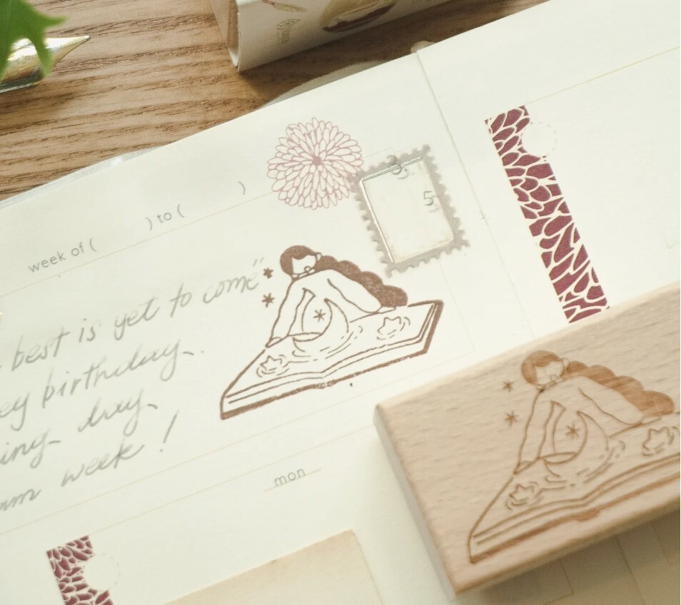 Teayou Shop - Rubber Stamp - The Enchanted Library - Moonlight