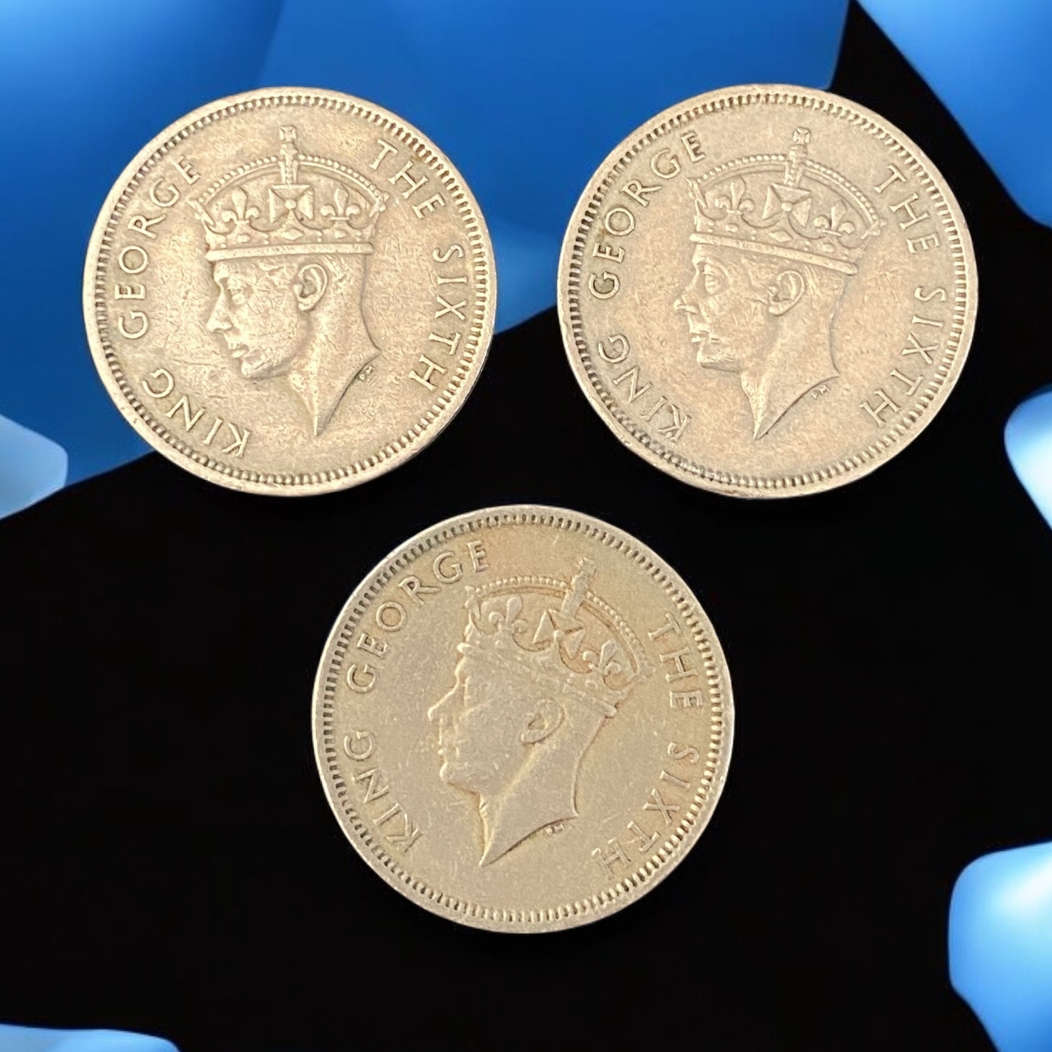 1951 King George VI Five Cents 3 Pieces