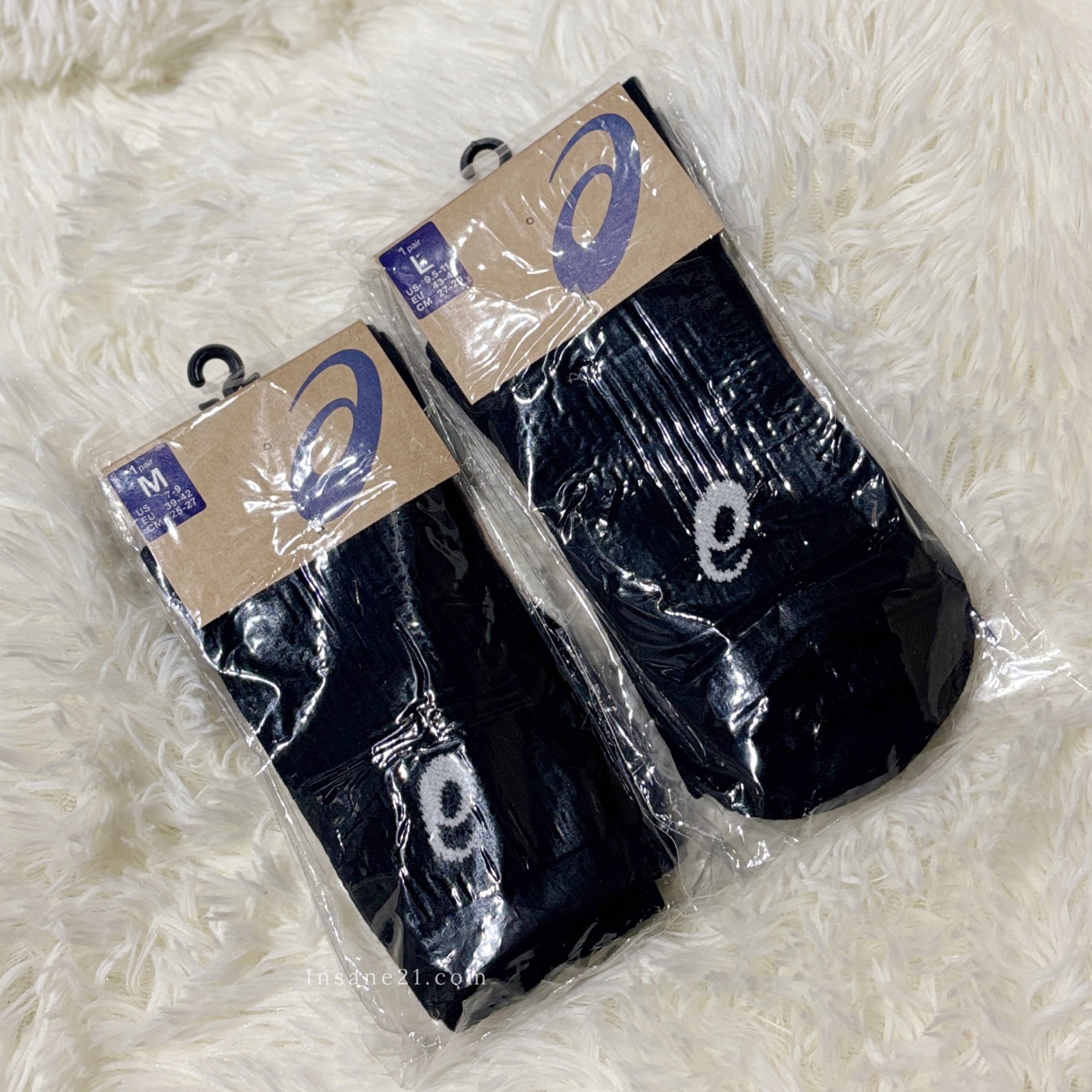 ASICS亞瑟士 兩入組 中筒襪 黑底白字 襪子 3033C029-001