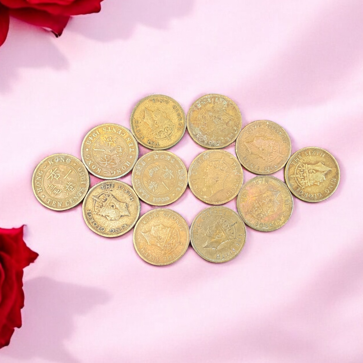 1948-1950 King George VI One Cent 12 Pieces