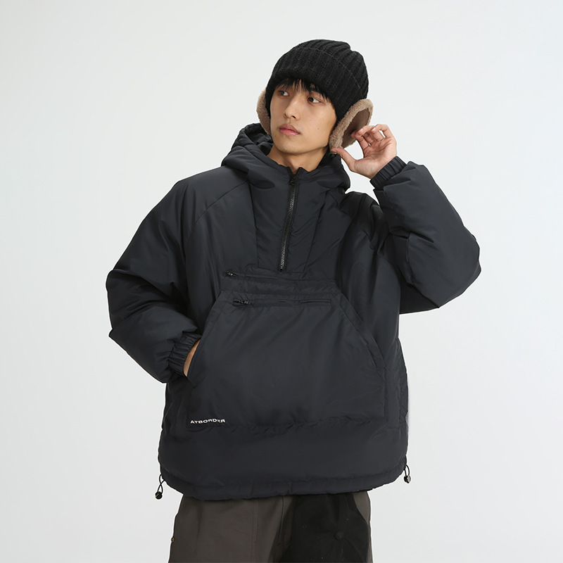 2M13 日系立體貼袋羽絨帽TEE 一色