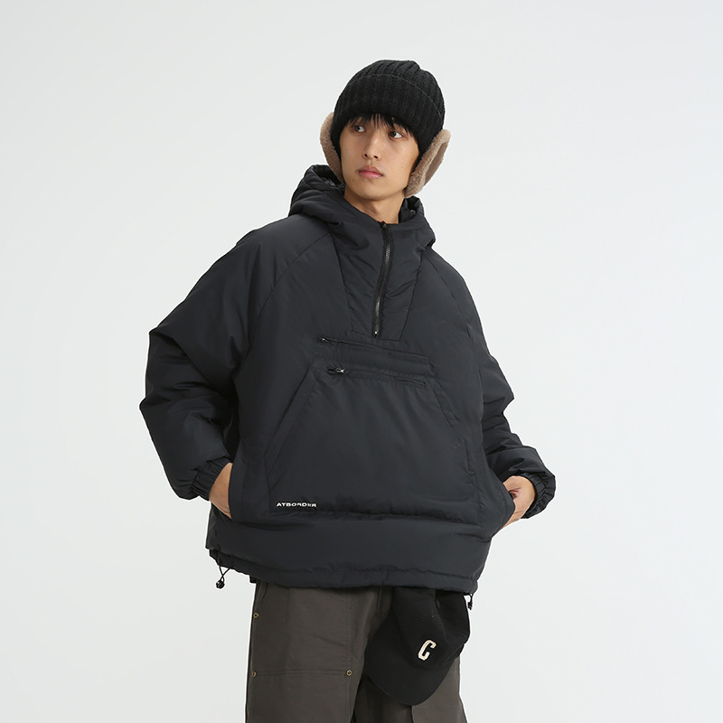 2M13 日系立體貼袋羽絨帽TEE 一色