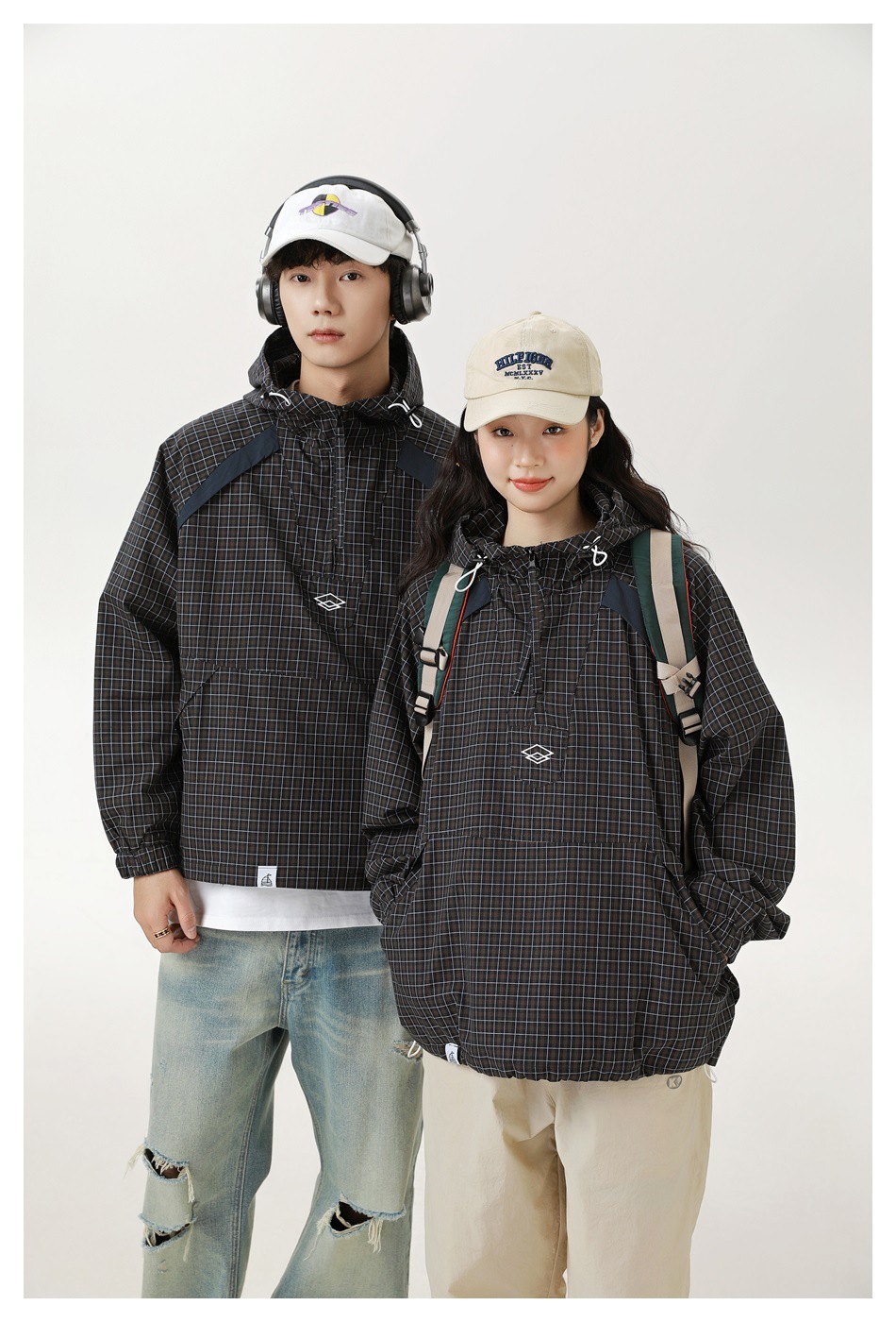 2M16 復古撞色格紋套頭上衣 一色