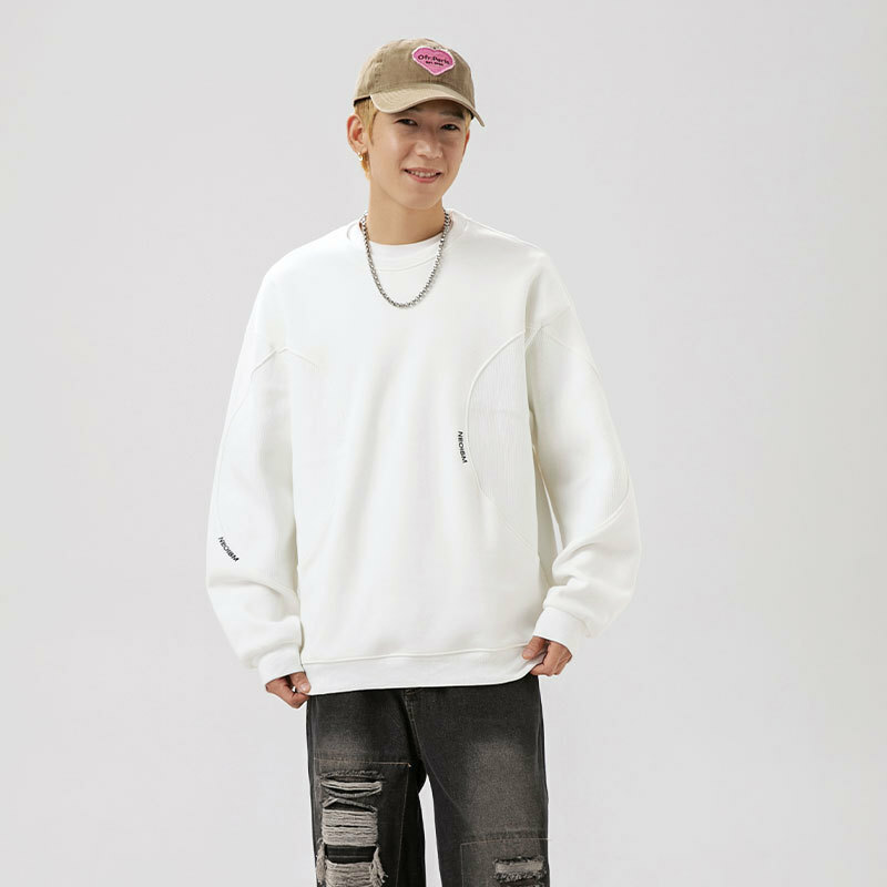 2M08 素色拚接條紋大學TEE 三色