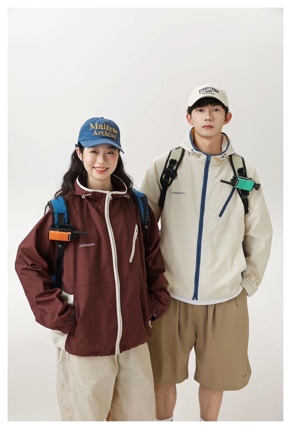 2M05 色塊拼接感連帽風衣外套 三色