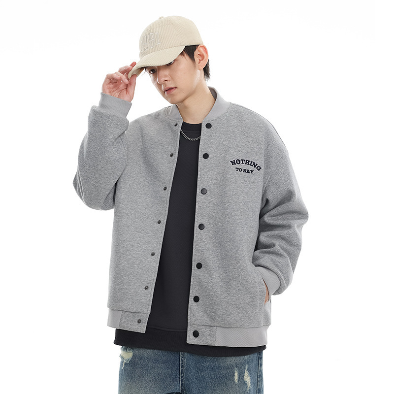 2M03 美式風刺繡字母棒球外套 三色