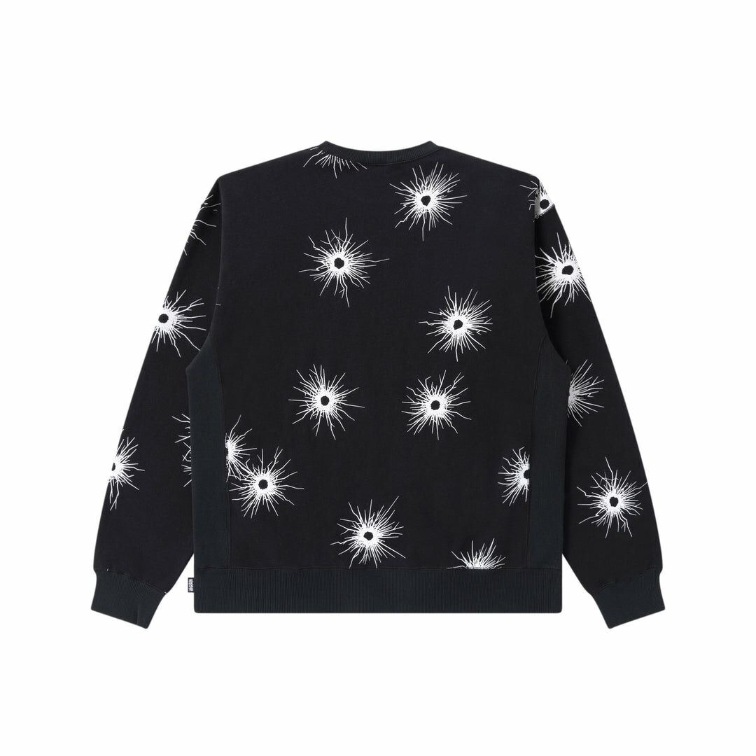 BLACK EYE PATCH GUNSHOT STENCIL LOGO CREW SWEAT