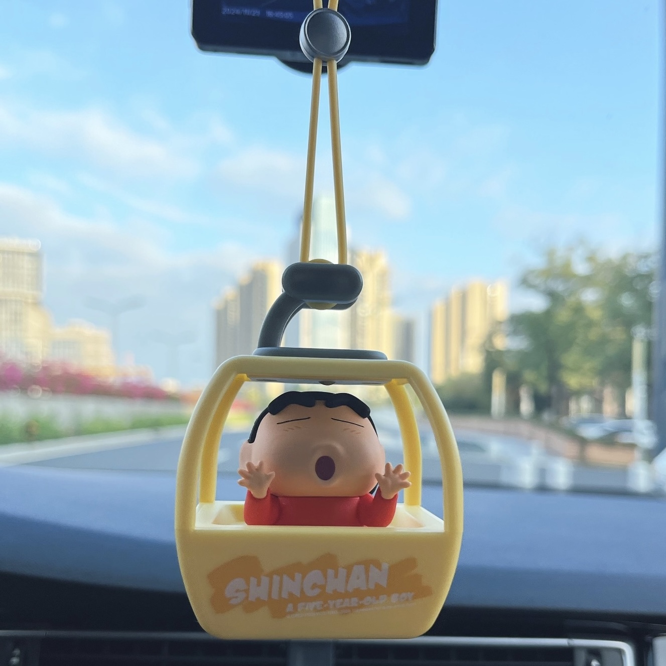 蠟筆小新 創意 車載 纜車 造型 香氛 掛件/預購