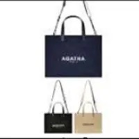 [S] AGATHA Multisquare Tote Bag Medium, Navy, AGTB136-704-Navy (SAG812)