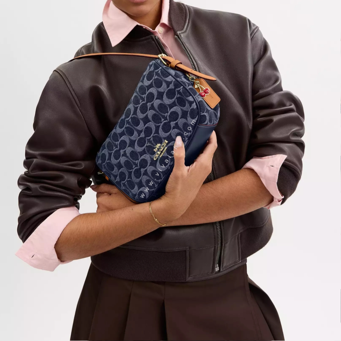 Coach - Kailey 單肩+斜孭多用袋 (牛仔布C字暗花) (CY701)