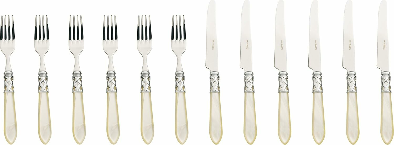 BUGATTI Bacchette Aladdin In Acciaio Inox 18/10 E Acrilico - 24 Cm - Colore Avorio (Elfenbein) - Eleganti E Lavabili In Lavastoviglie - 4