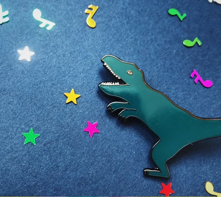 馬卡龍腳趾．暴龍 金屬別針