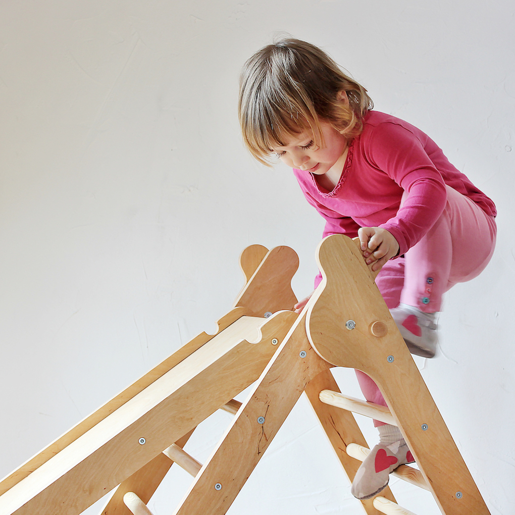 原木色 | 攀爬架+長滑板組合【現貨】