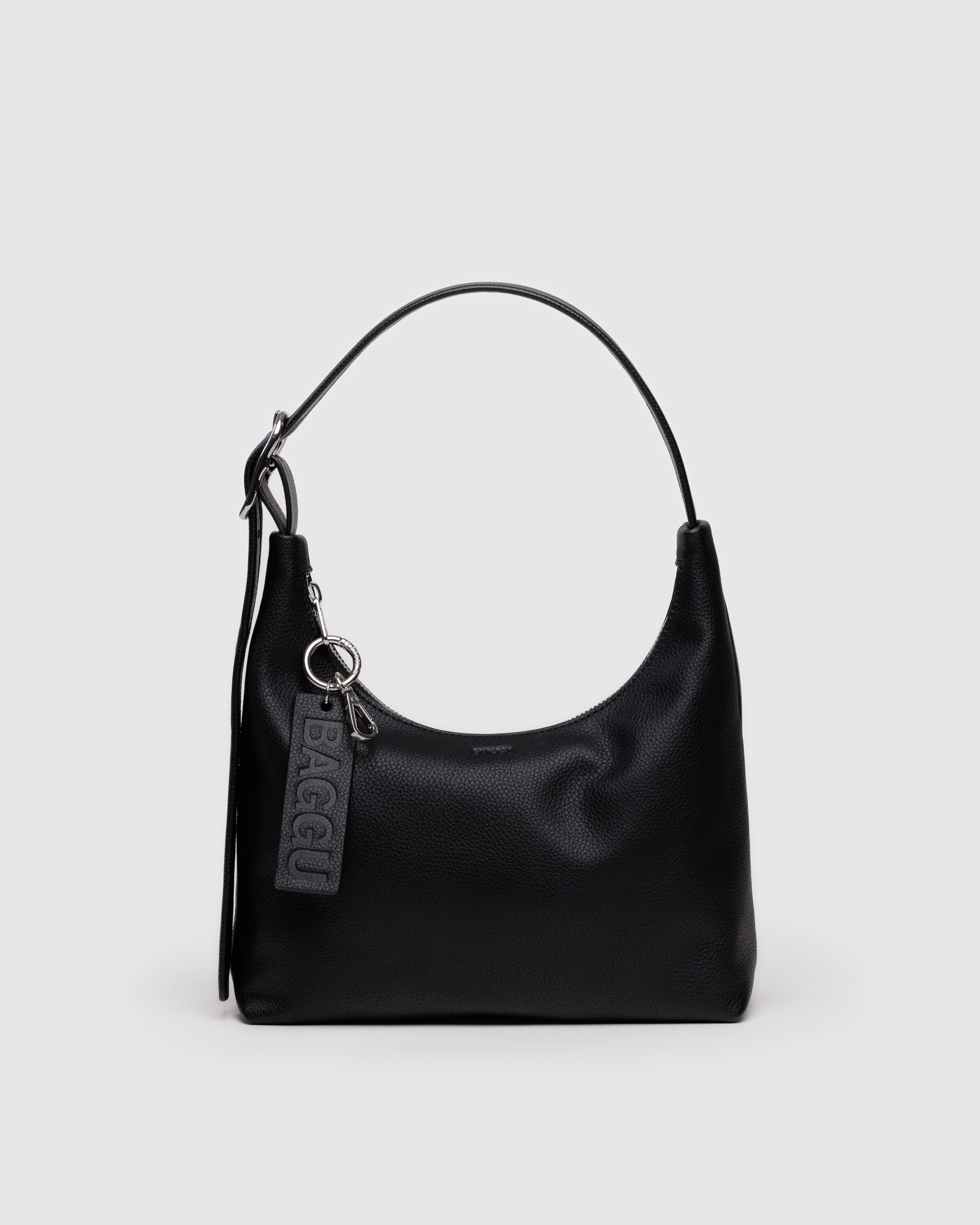 Mini Recycled Leather Shoulder Bag - Black｜BAGGU