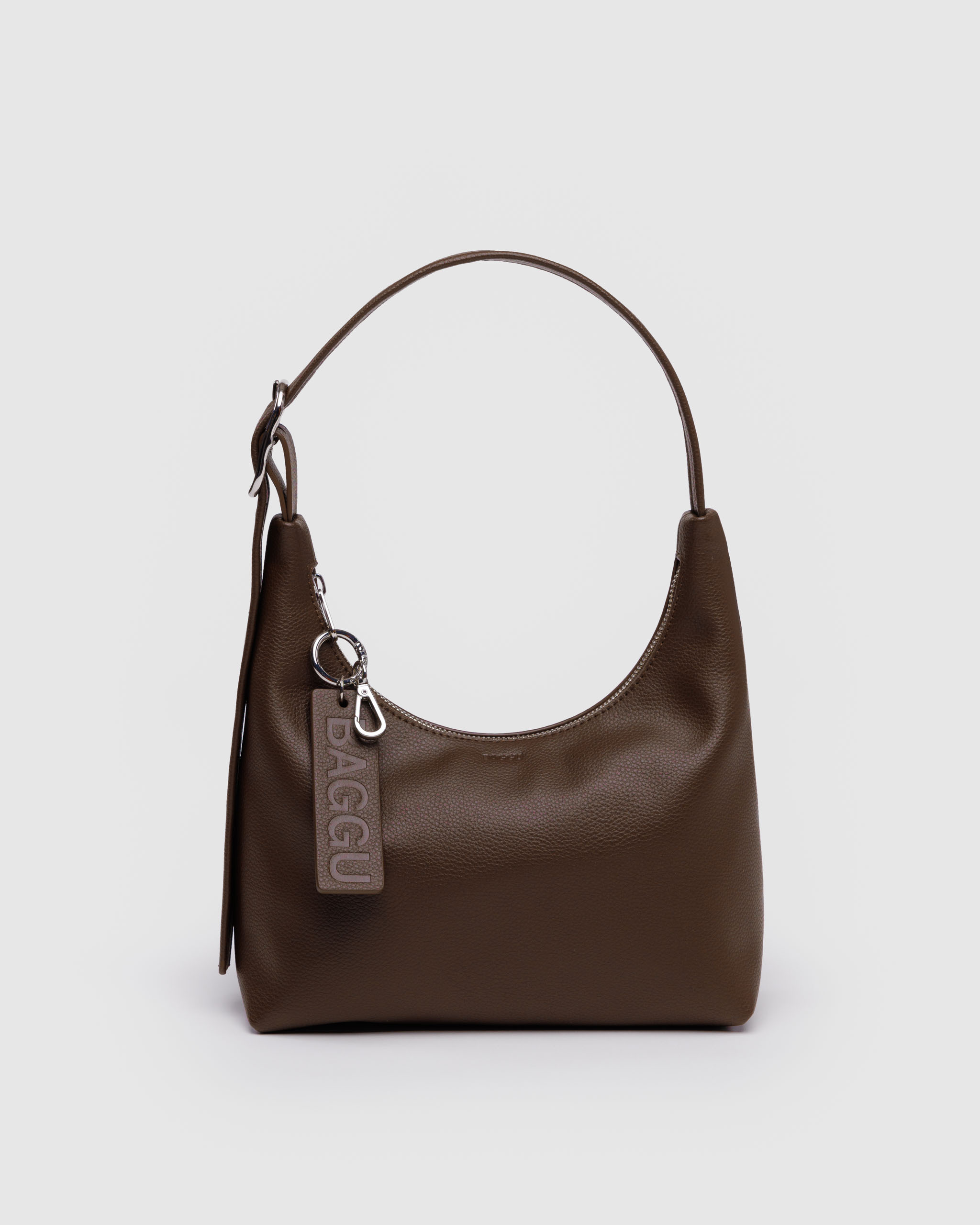 Mini Recycled Leather Shoulder Bag - Brown｜BAGGU