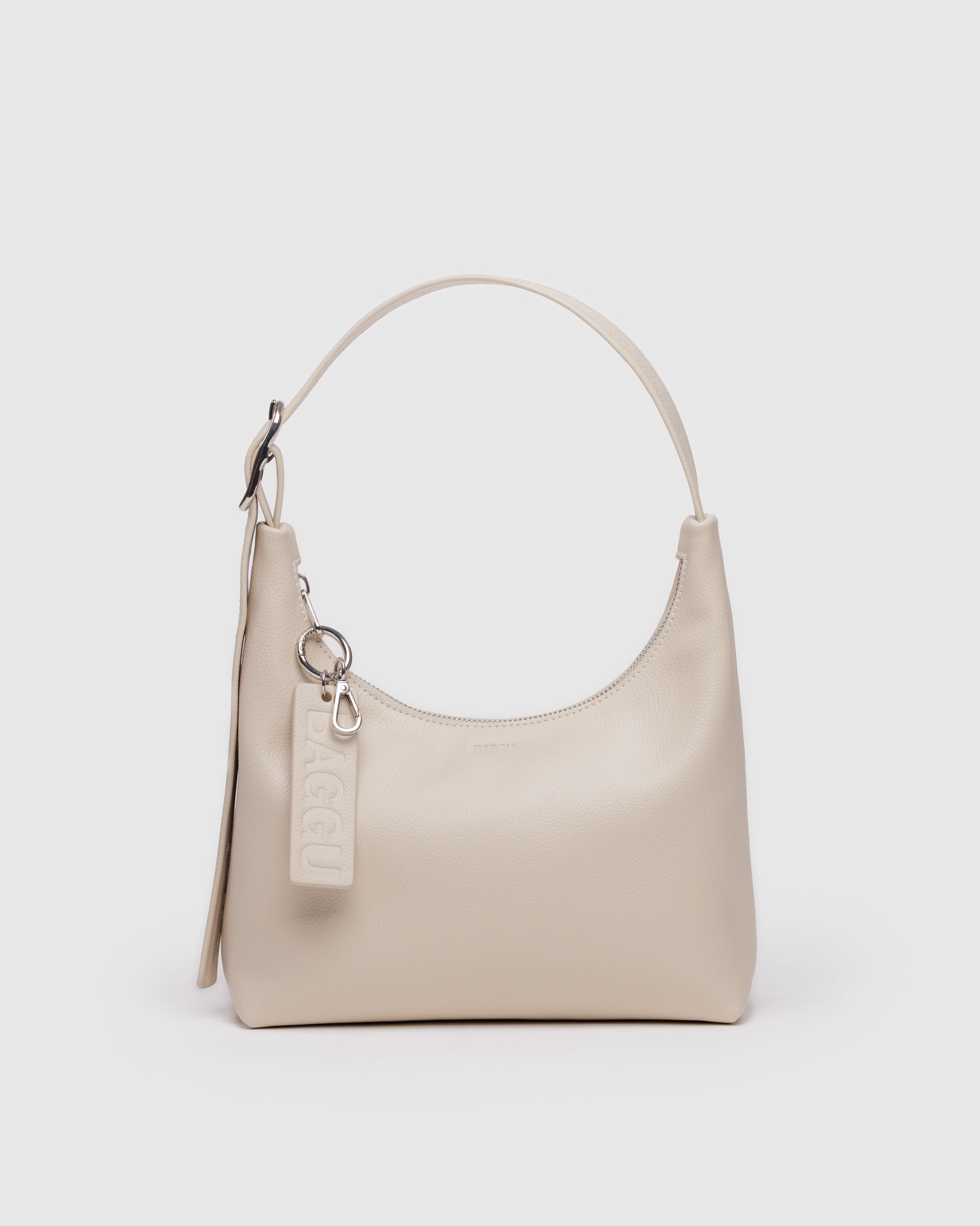 Mini Recycled Leather Shoulder Bag - Stone｜BAGGU