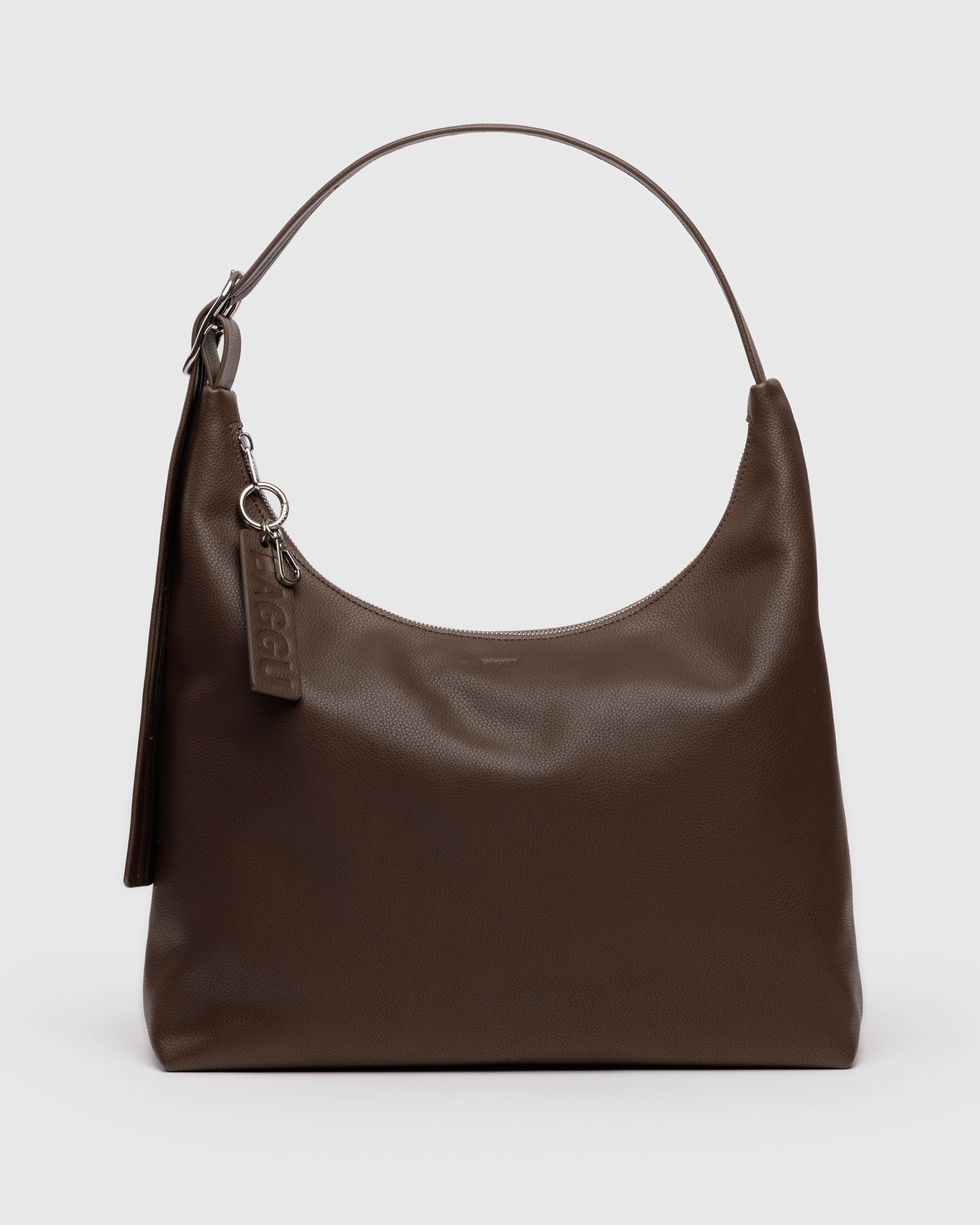 Recycled Leather Shoulder Bag - Brown｜BAGGU