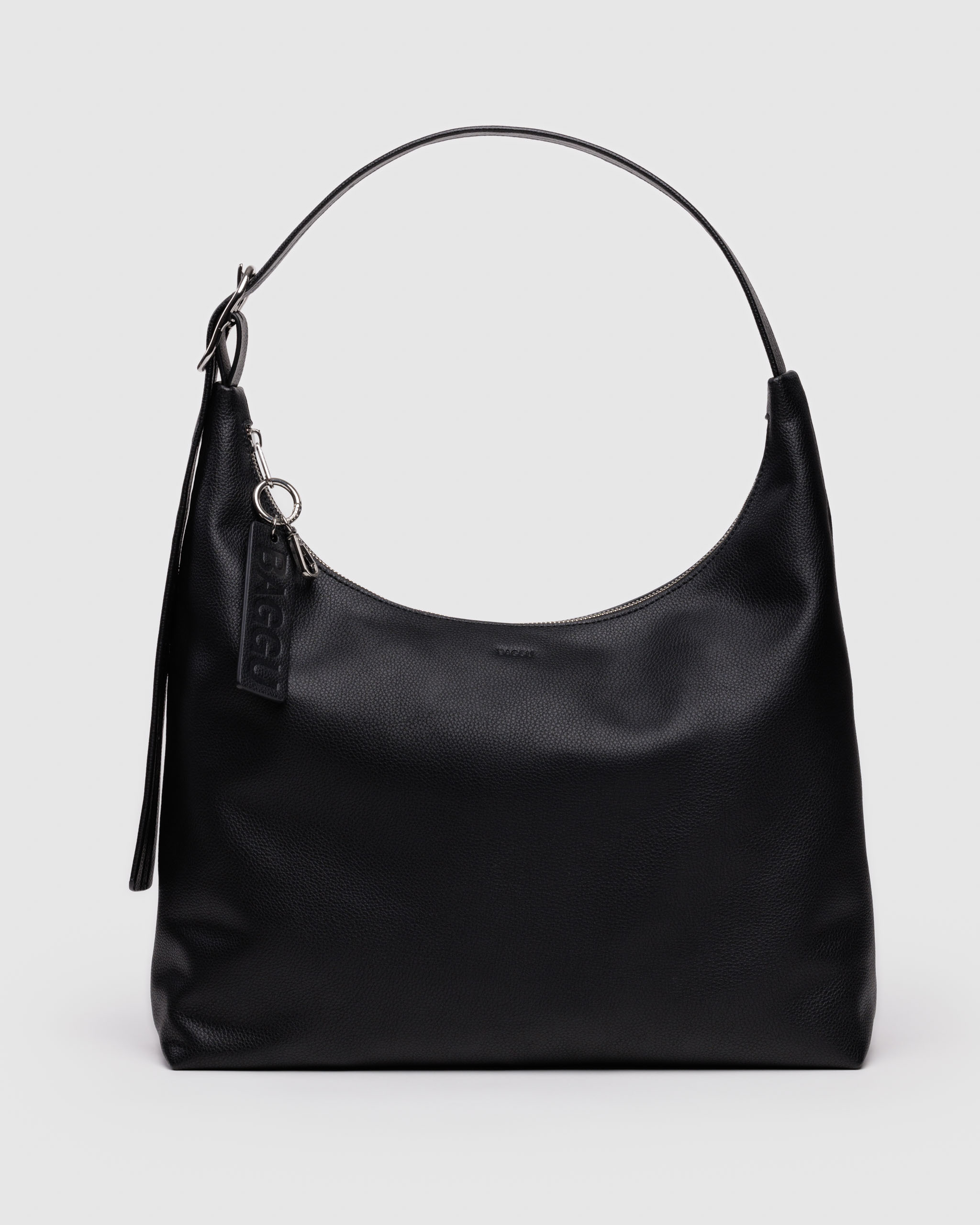 Recycled Leather Shoulder Bag - Black｜BAGGU