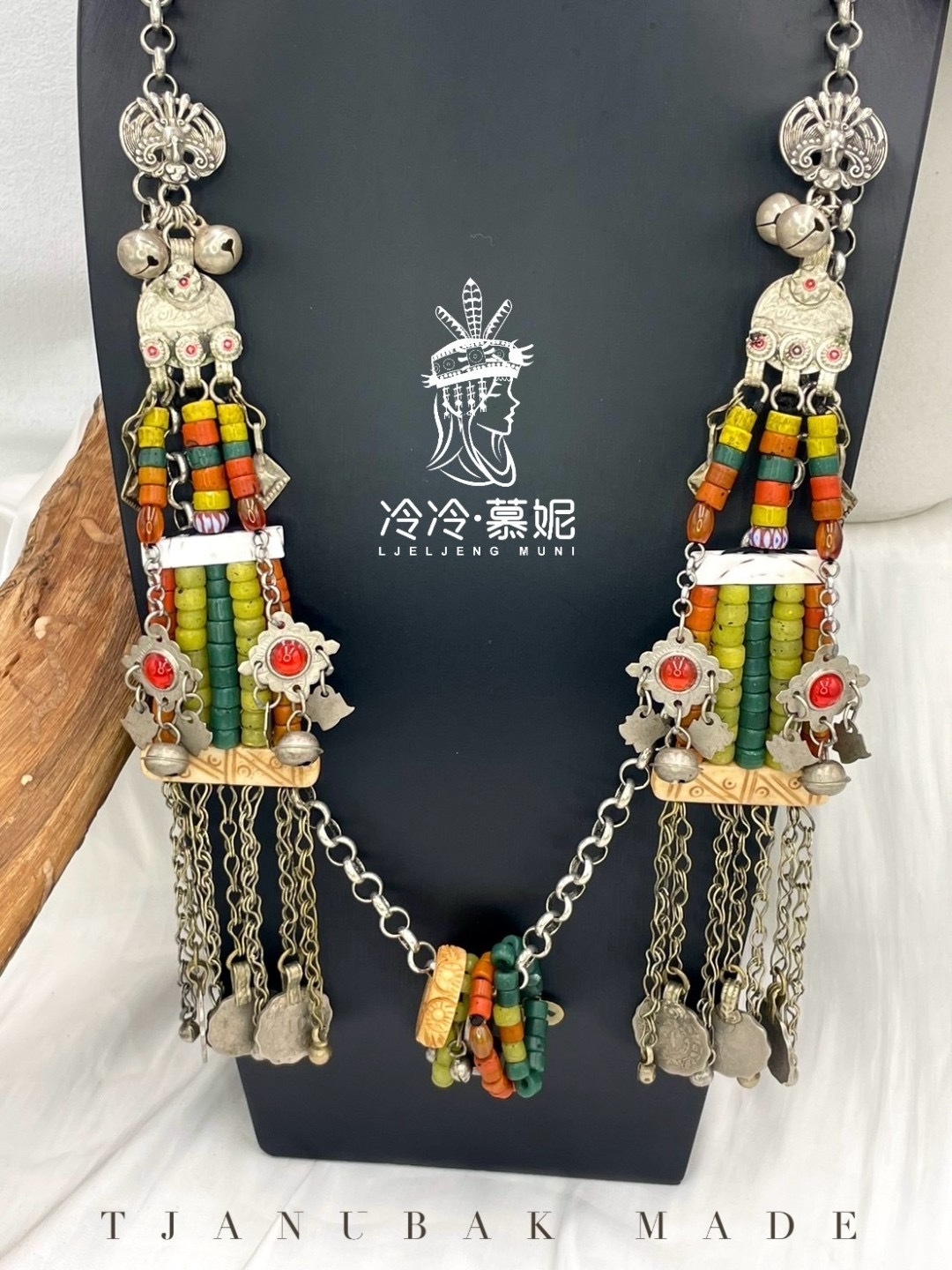 W-No.27阿富汗老銀串珠掛鏈90cm