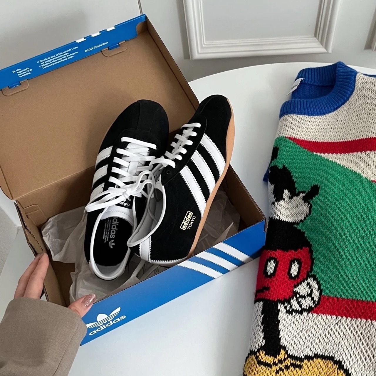 ADIDAS ORIGINALS TOKYO 東京 黑白 焦糖底 薄底 復古 絨面 女鞋 JI0183 / 預購