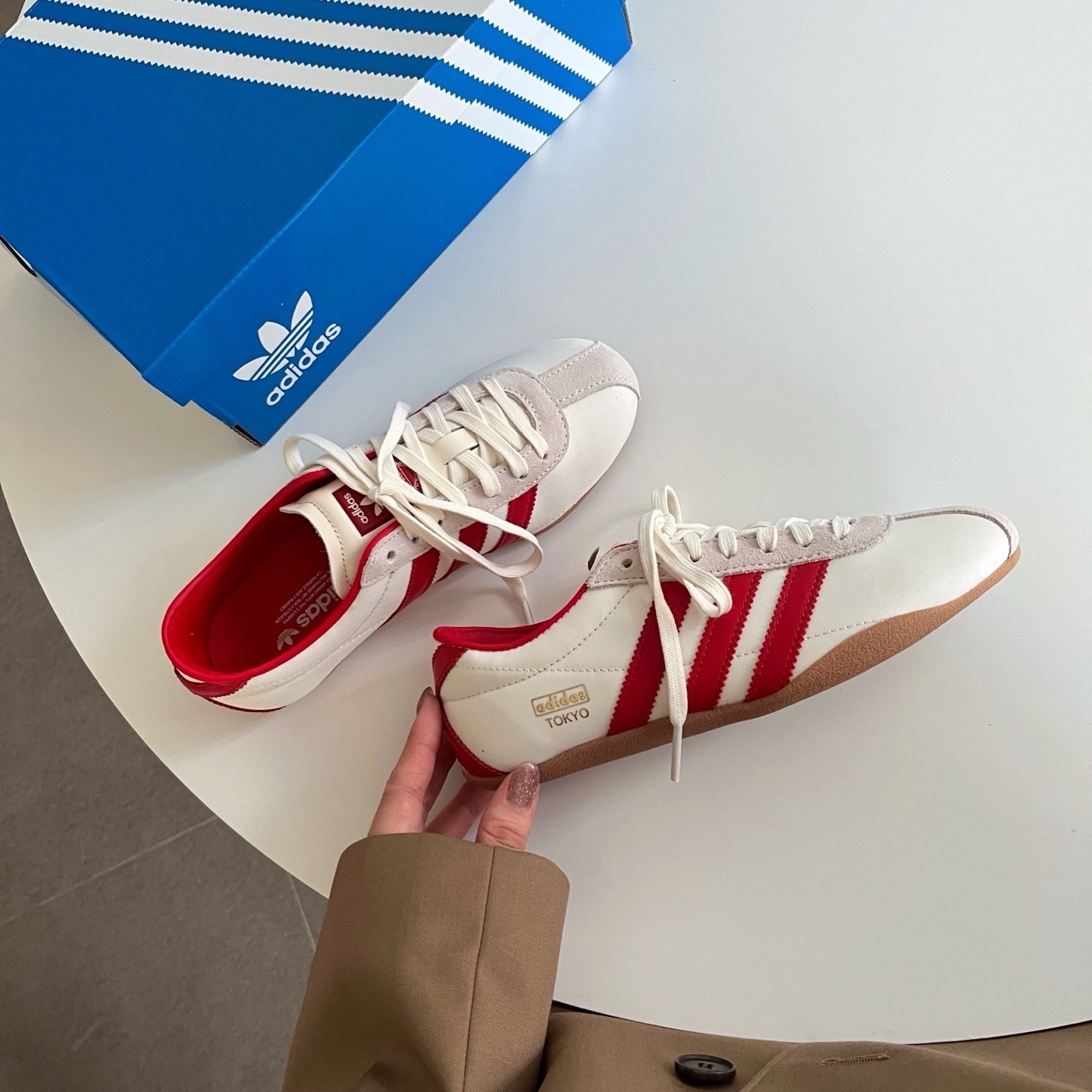 ADIDAS ORIGINALS TOKYO 東京 奶油紅 焦糖底 薄底 復古 絨面 女鞋 JI3300 / 預購