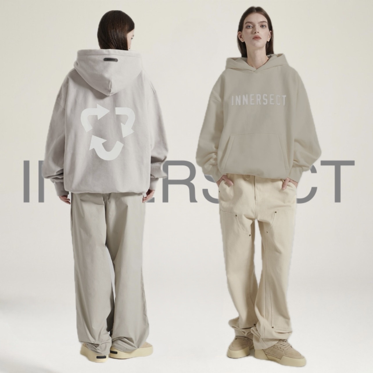 陳冠希 Clot INNERSECT 三生萬物 FOG ESSENTIAL 印花 字母LOGO 循環標 連帽上衣 帽TEE 帽踢 INN24FWTHD141*