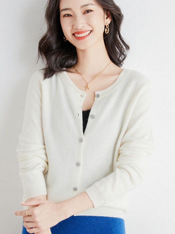 圓領純色針織外套上衣 九色