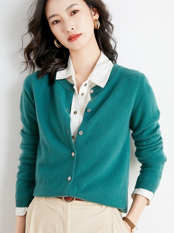 圓領純色針織外套上衣 九色