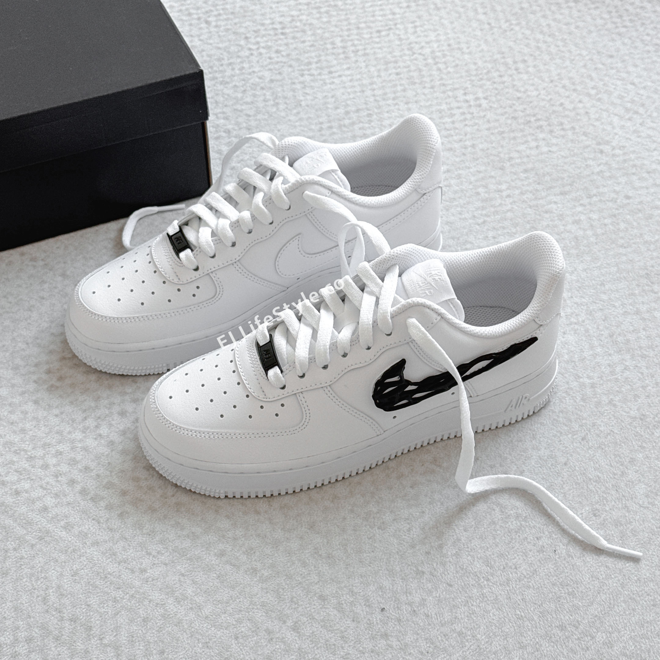 NIKE AIR FORCE 1 AF1 液態金屬 液態黑 溶解金屬 Y2K 黑色 白色 女鞋 IF1686-101 / 預購