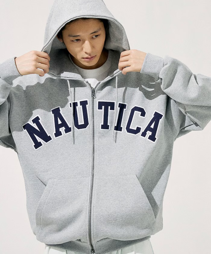 日版 Nautica Arch Logo Sweat Zip Hoodie