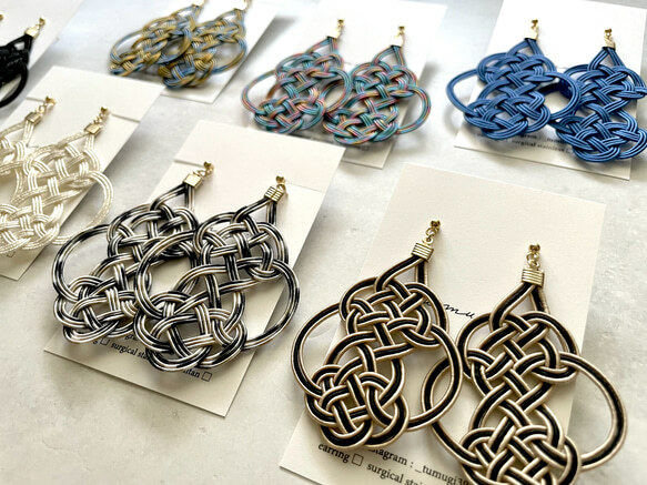 [TUMUGI] 水引龜結耳環