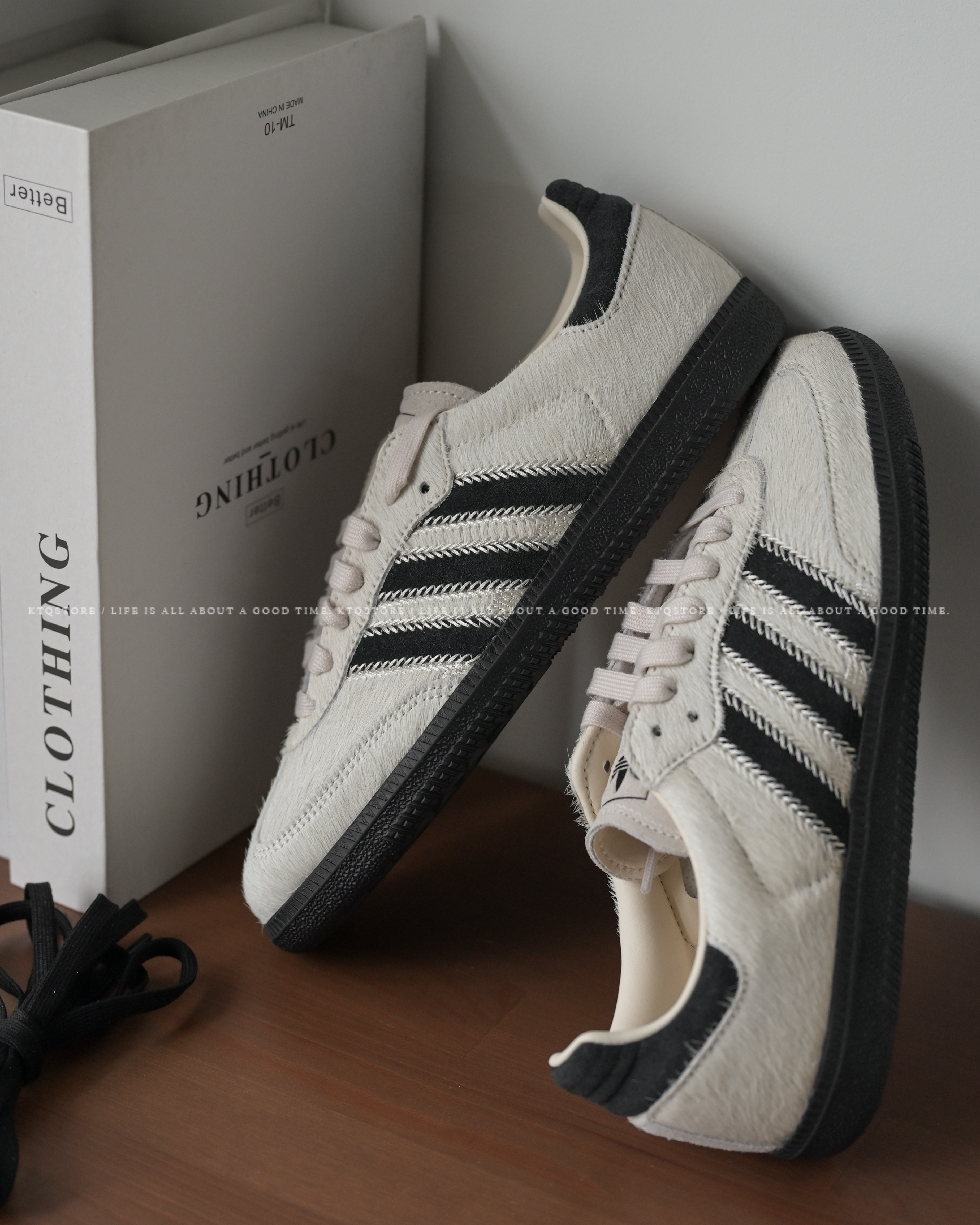 KTQ STORE ‧ ADIDAS SAMBA OG "COW HAIR" 黑奶油 米白 絨毛 JP5329