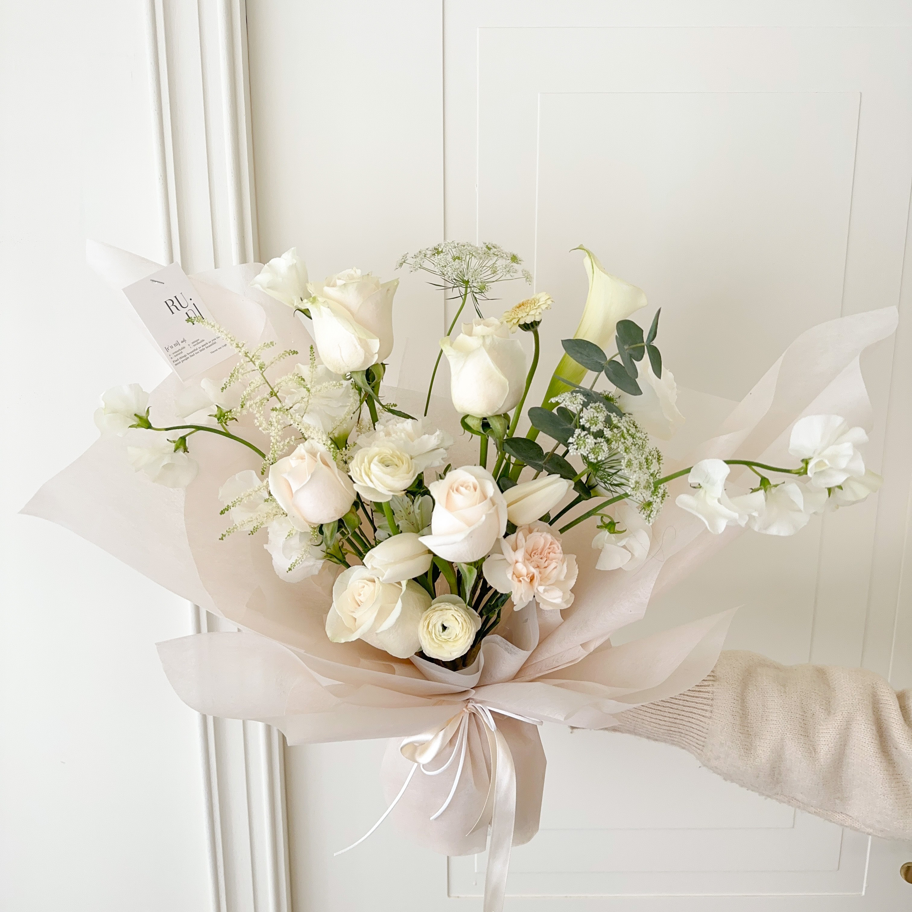 甜美微夢-進口玫瑰鬱金香花束（此束有多尺寸可選）