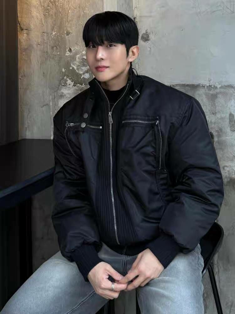 拉鍊重工飛行羽絨外套