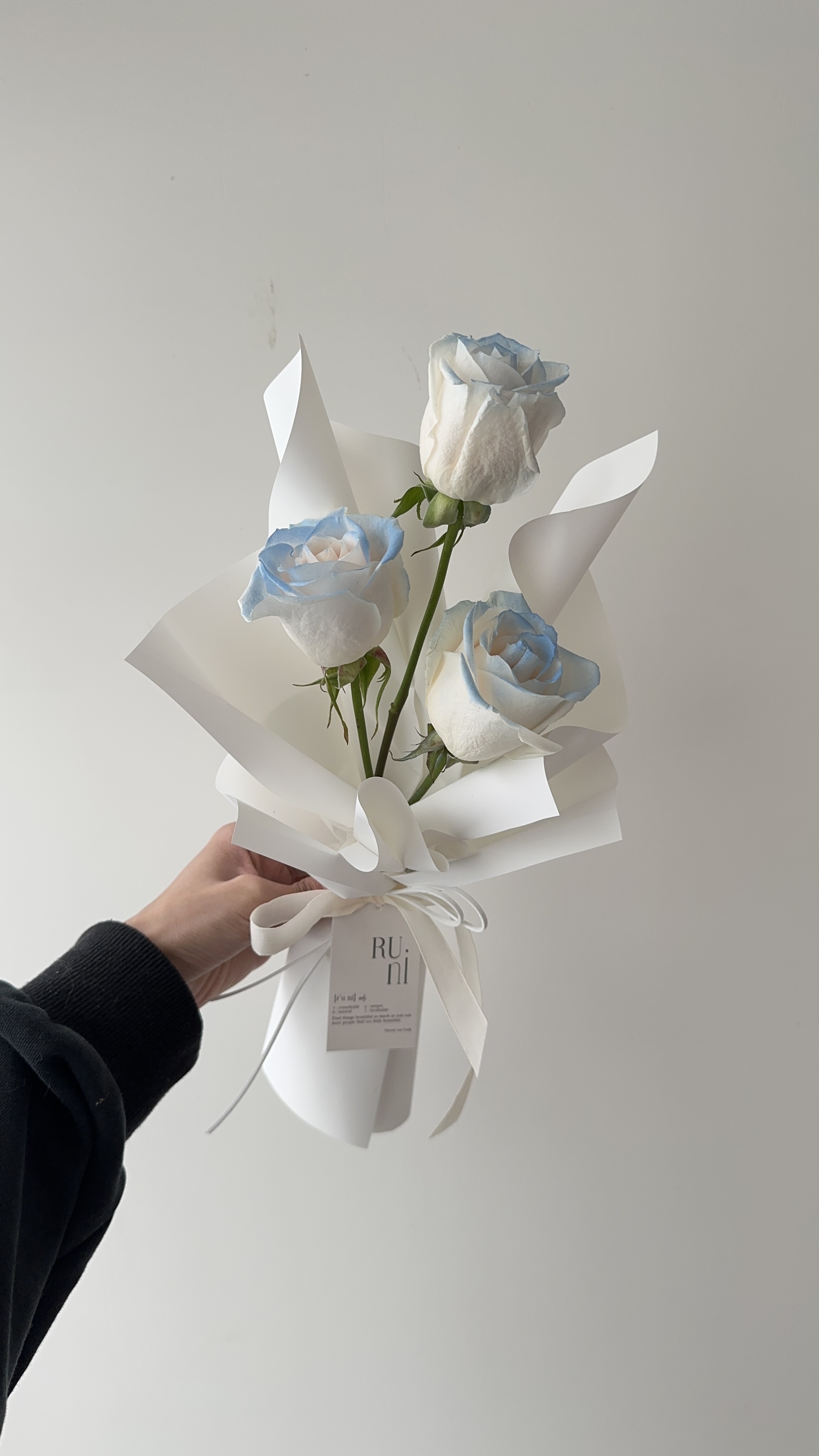 藍光心語-進口噴藍玫瑰（此束有多尺寸可選）