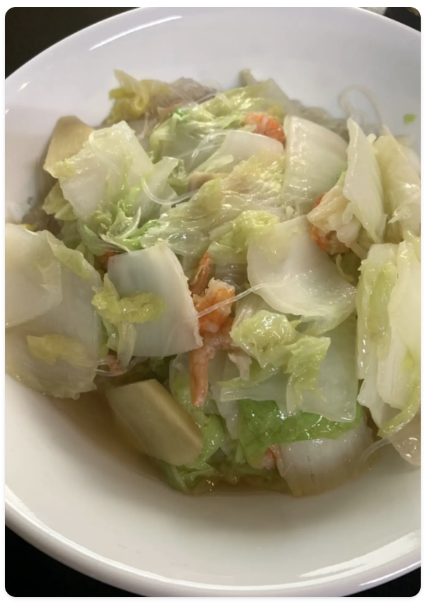 紹菜粉絲炒蝦米