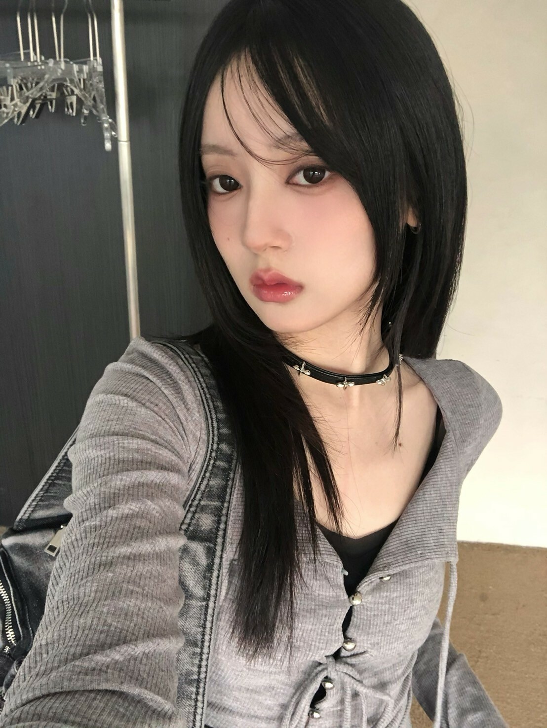 Y2K辣妹 黑色十字頸鏈 鎖骨鏈