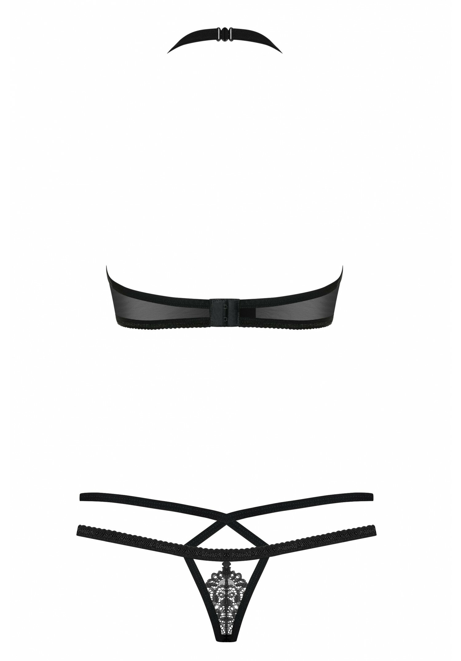 Obsessive - 838-SET-1 set 2-pcs black - S/M/L/XL