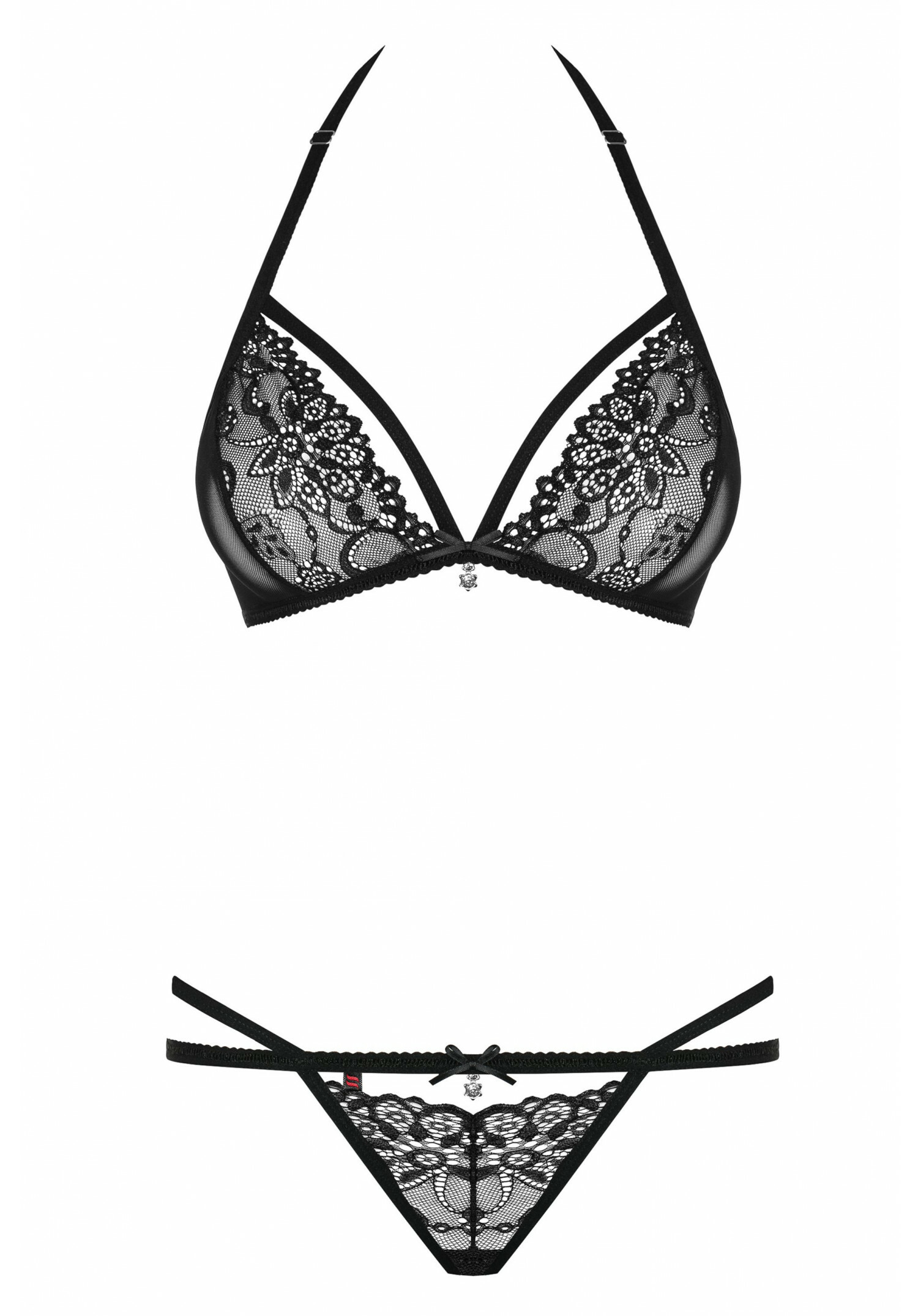 Obsessive - 838-SET-1 set 2-pcs black - S/M/L/XL