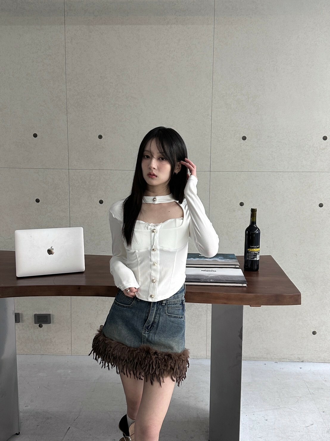 欲辣女友🐱 純欲掛脖修身上衣 2colors