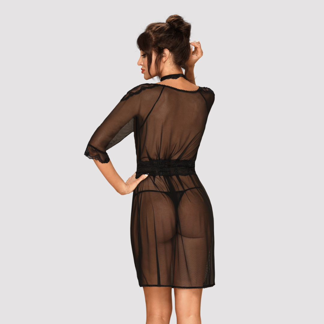 Obsessive - Lucita peignoir black - S/M