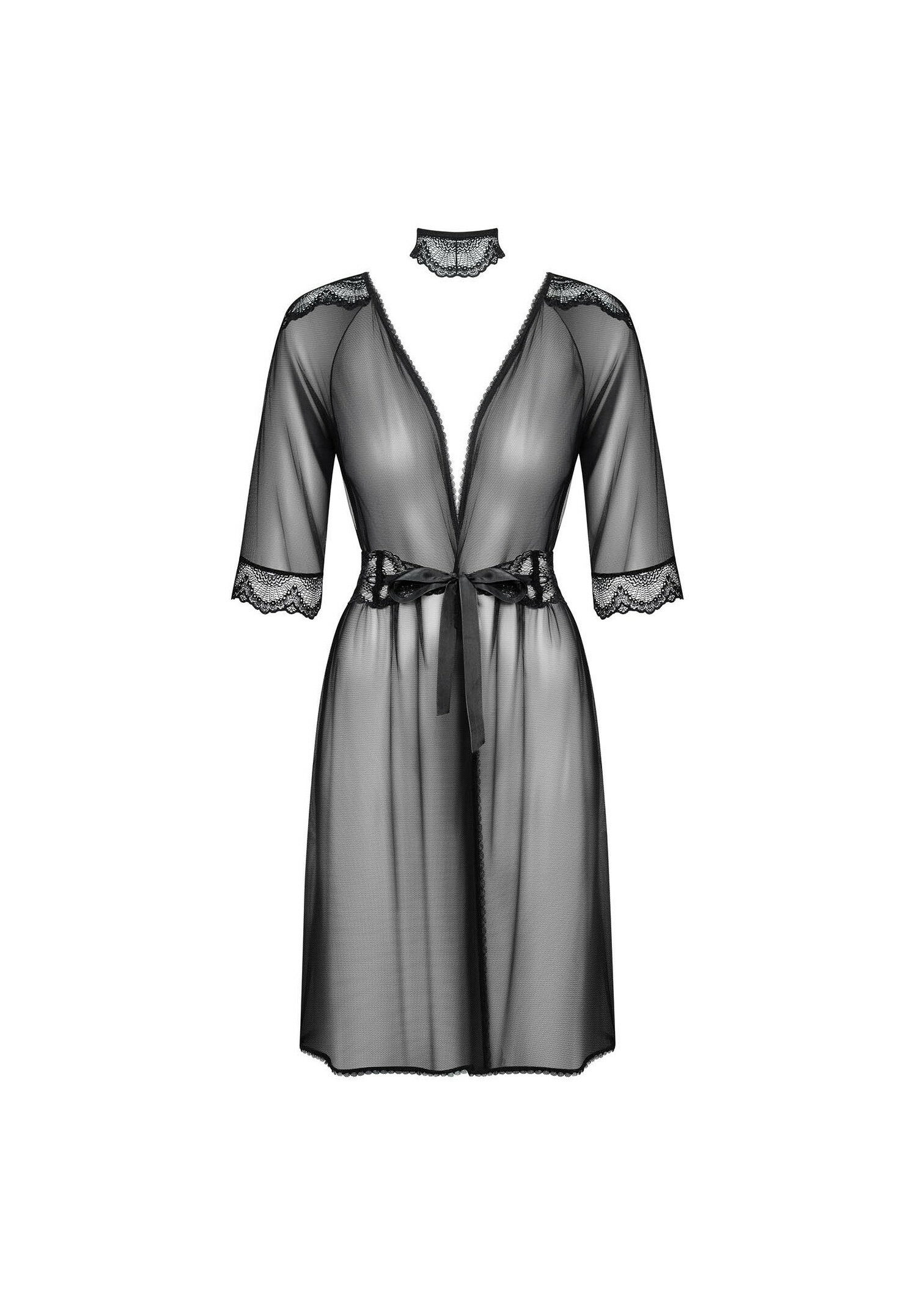 Obsessive - Lucita peignoir black - S/M