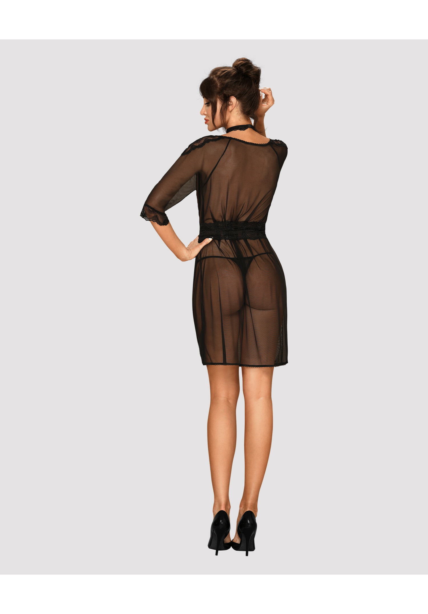 Obsessive - Lucita peignoir black - S/M